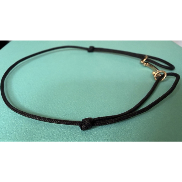 Tiffany & Co. Bracelet T Smile 71393968 Polyester Black Cord #M-XL 750RG - Picture 5 of 8